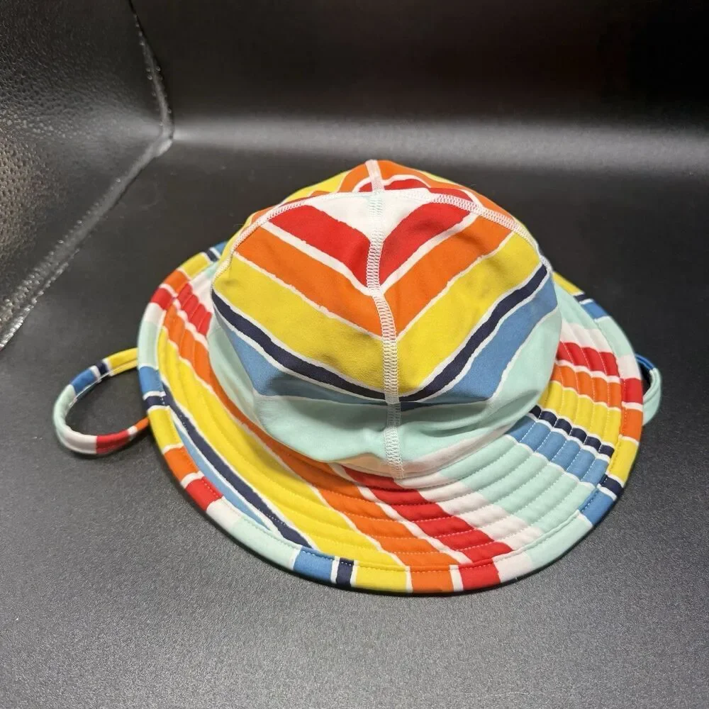 Hanna Anderson Bucket Hat Unisex Toddler Small Rainbow Neck Tie